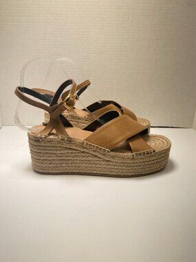 Rag & Bone Women's Hera Lather Strap Espadrille Wedge Sandal Sz 9.5